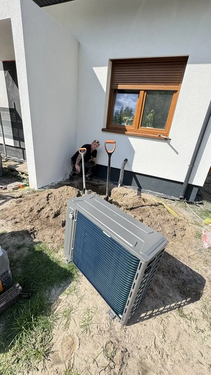 Przygotowanie fundamentu pod jednostkę zewnętrzną pompy ciepła Midea