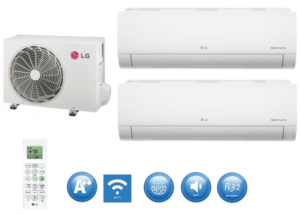 Klimatyzator multisplit LG Standard 2 do pomieszczeń 20m2+50m2 z jednym agregatem (MS07ET+ S18ET+ MU4R25)