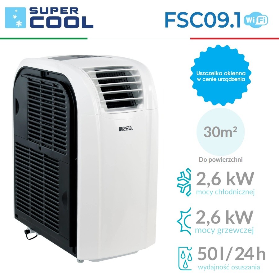Klimatyzator przenośny / osuszacz / ogrzewacz Fral SUPER COOL FSC 09.1 Wi-Fi — zdjęcie 1