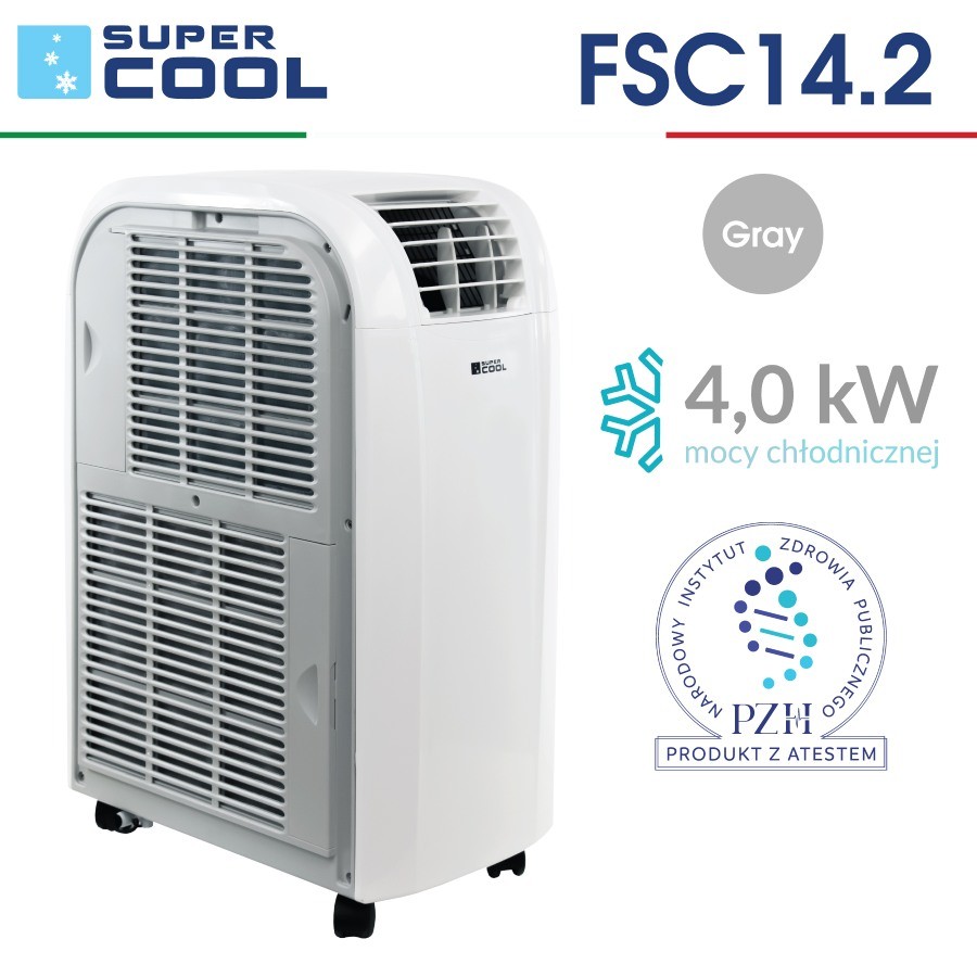 Klimatyzator przenośny Fral SUPER COOL FSC 14.2 Gray (do 45m2) + uszczelka okienna — zdjęcie 1